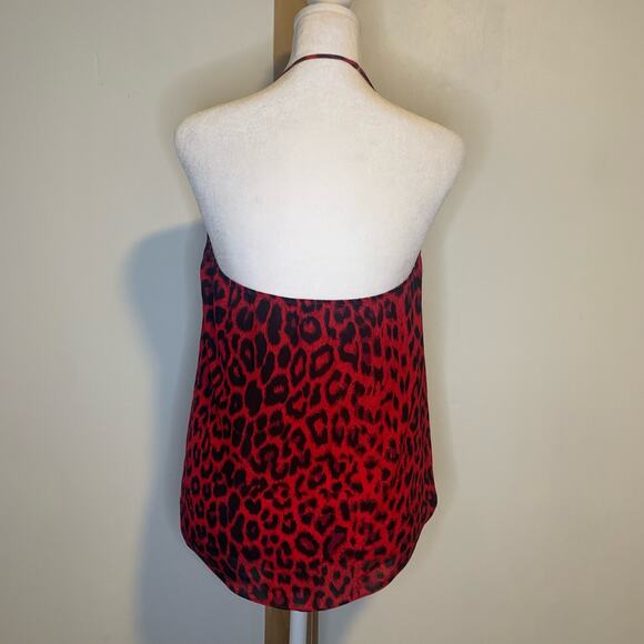 Parker red & black leopard print silk top size S - Picture 4 of 12